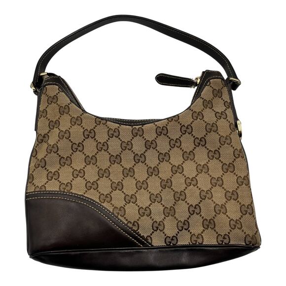 Gucci GG Monogram Britt Canvas Leather Hand Shoulder Hobo Bag Beige - Picture 3 of 11